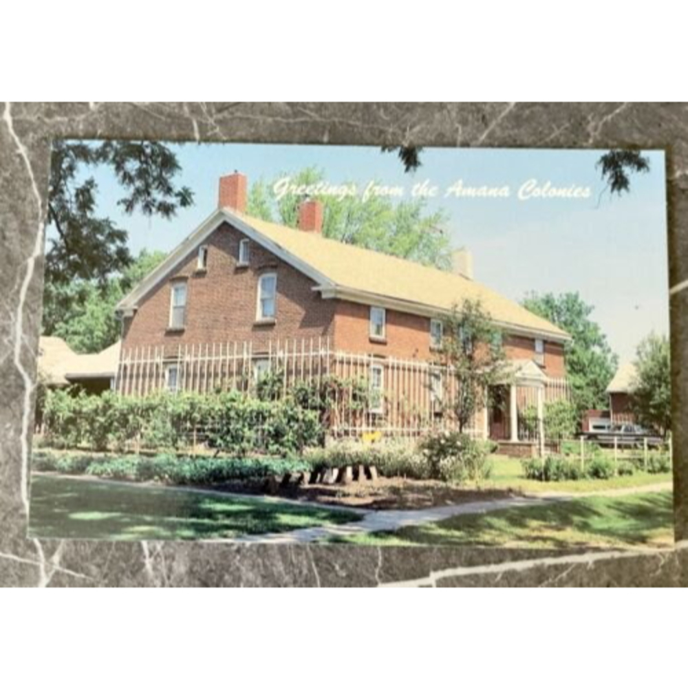 Vintage Postcard Amana Colonies Iowa Greetings Unposted Private Residence House